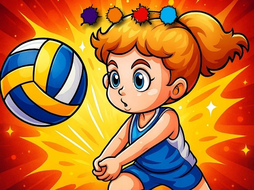 Volleyball Fun Coloring